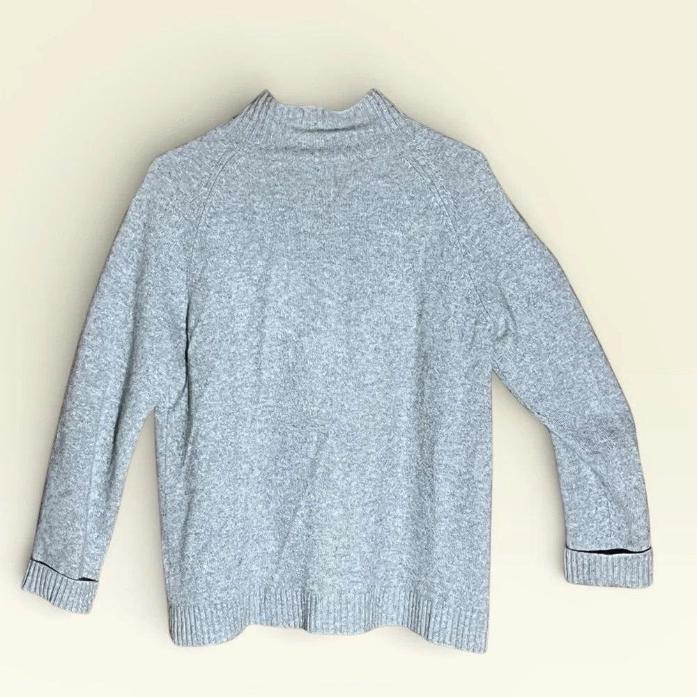 GARNET HILL GRAY 100% CASHMERE ZIPPER NECK SOFT WINTER SWEATER BERY GD COND XL